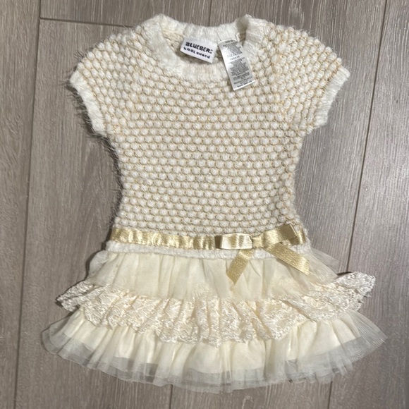Cream Ruffled Tiered Babydoll Dress 2T - Picture 5 of 5